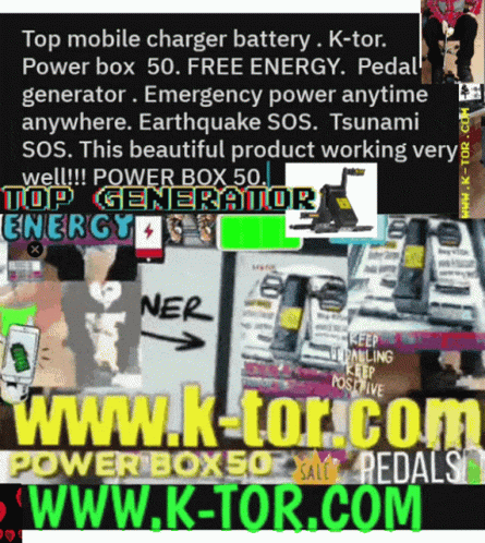 a collage featuring the message, top mobile charger battery, k - for generator