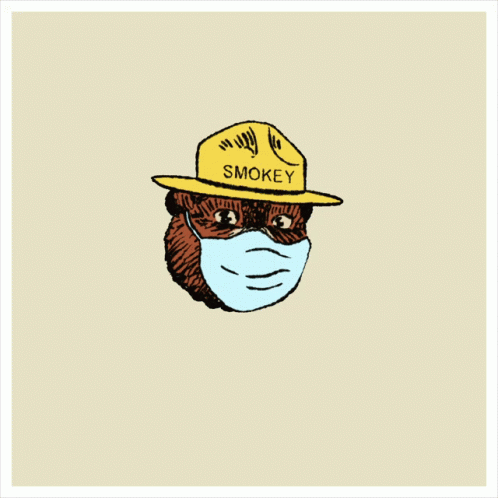 a blue hat and mask with the text my smokiy on it