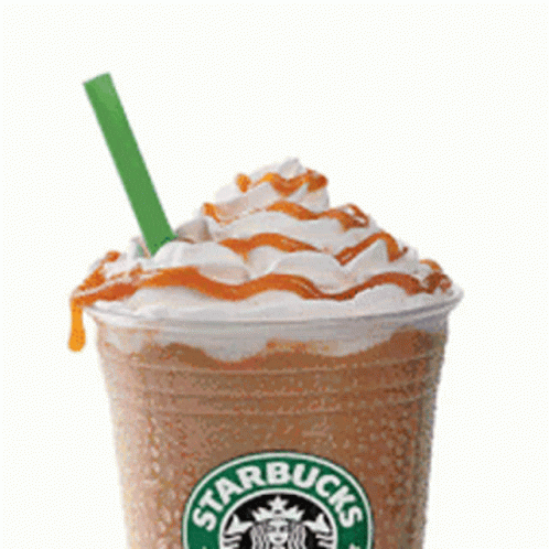 a starbucks drink in blue and white with a straw