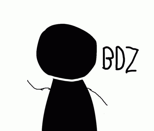 a black and white po of a person with the letters bdz above it