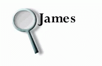 a magnifying glass sitting next to the words james