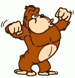 an image of a cartoon gorilla doing the karate pose