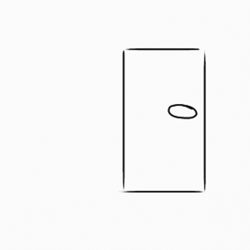 a drawing of a white door and a black outline