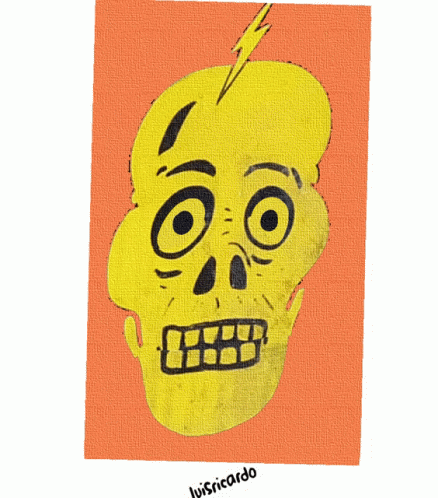 an evil head is shown on a card