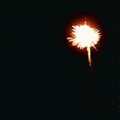 a colorful firework is seen in the dark