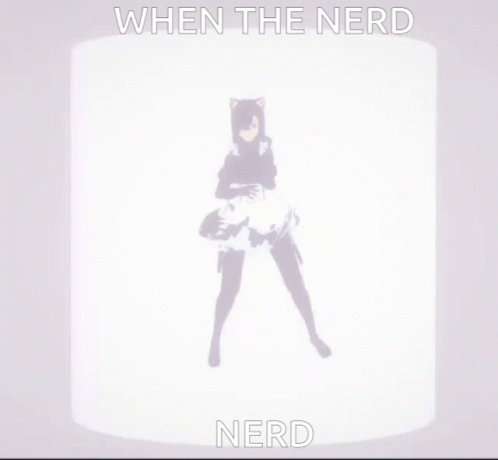 a white square with the words, when the nerd is not