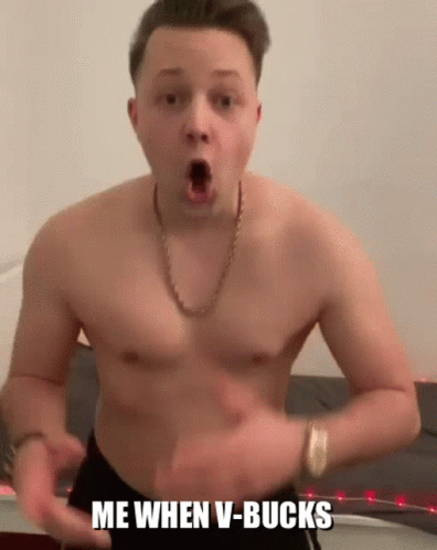 a shirtless man making surprised face in front of a mirror