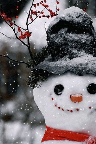 a white snowman with a hat and bowtie