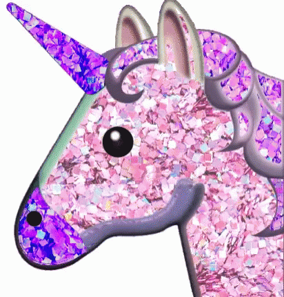 a painting of a pink and purple unicorn