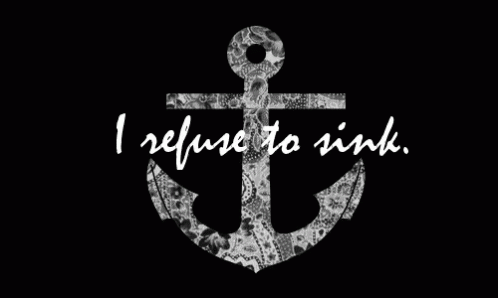 an anchor is sitting in the middle of a quote on a black background