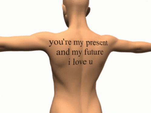 a person that has a message on his back
