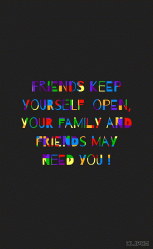 a rainbow - filled quote is shown for friends