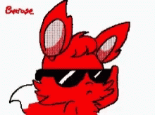 an animated illustration of a fox wearing sunglasses