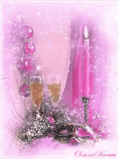 an image of purple candle and christmas decorations
