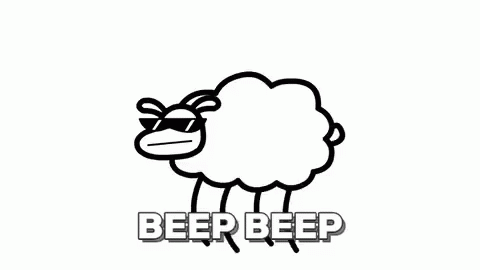 sheep with the word beebeep in the middle of it