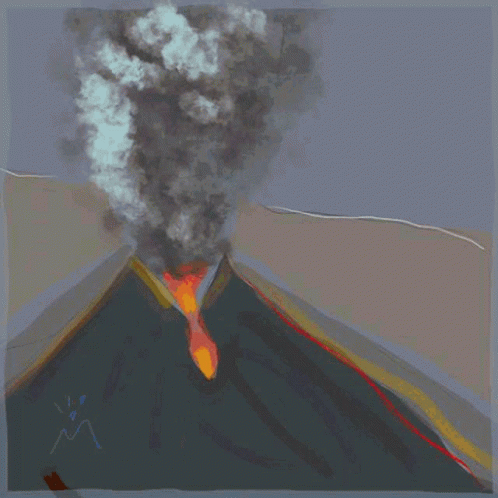 a very smokestack blows from the top of a mountain