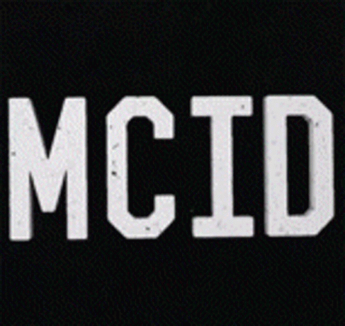the letters m c d d written in white on a black background