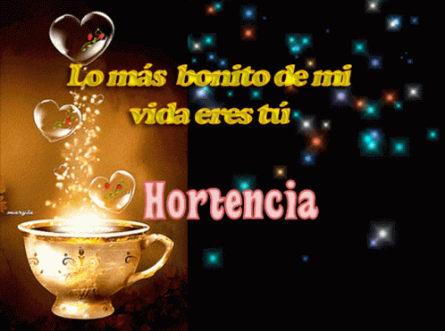 a blue cup and some stars with the words horrencia