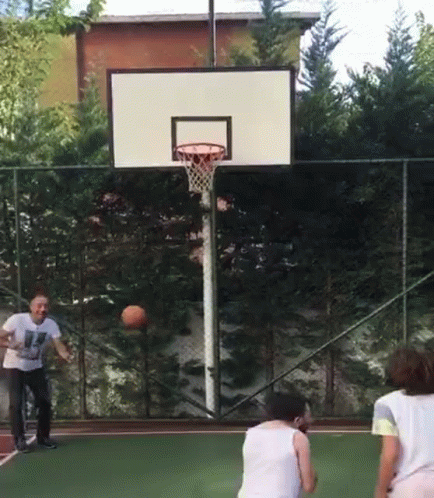there are three people playing a game on the court