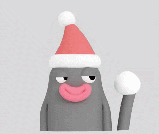 the image depicts a cartoon character in a santa hat