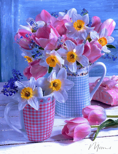 an image of a bunch of flowers in a mug