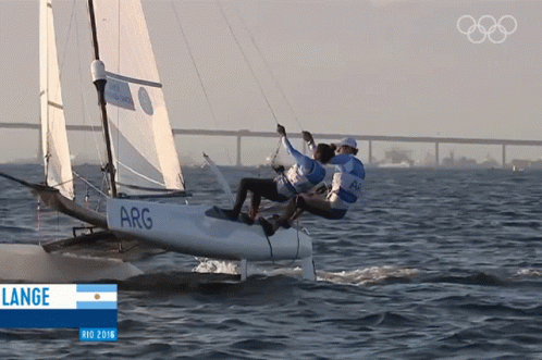 three people are in the water para sailing