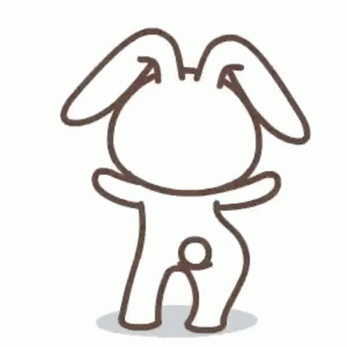 an outlined silhouette of a person with a bunny