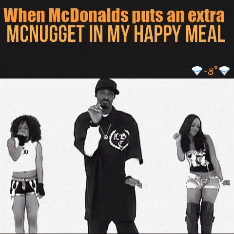some very weird looking pictures with text that reads, when mcdonalds puts an extra mcnuget in my happy meal