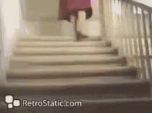 a blurry po of stairs leading to the bottom floor