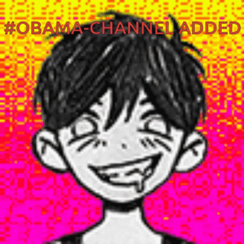 a cartoon face with the caption obama channel added