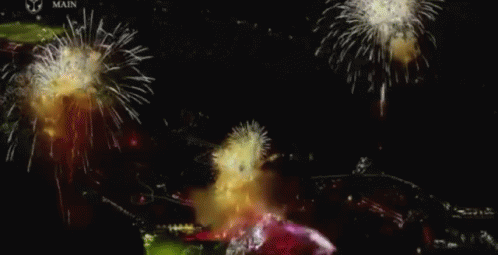 fireworks light up the night sky with bright colors