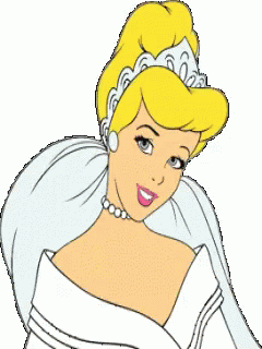an animated avatar of a princess with blue hair