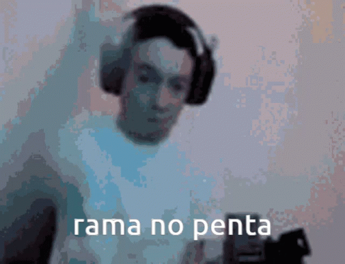 the words ramma no penta are placed next to an image of a man wearing headphones