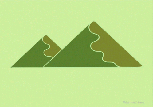 a pair of mountains, each one shaped like an abstract mountain