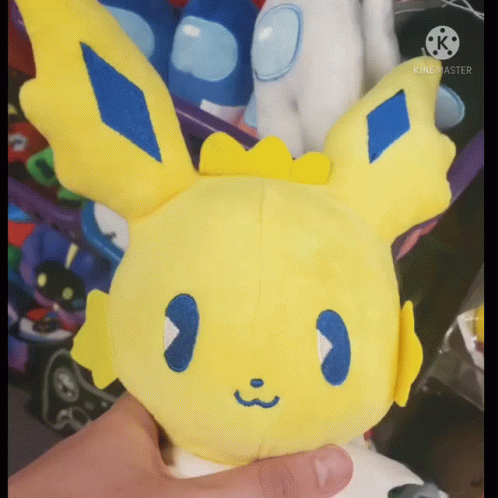 a stuffed animal that has two different color ears