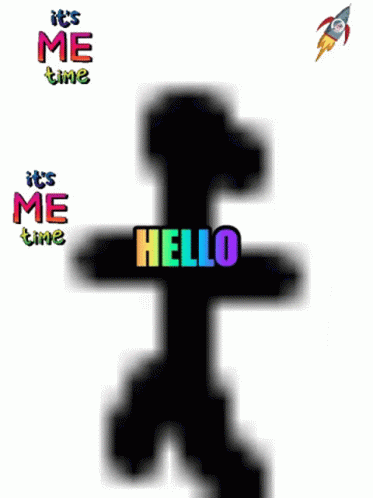 an abstract picture of a black silhouette with the words hello written above it