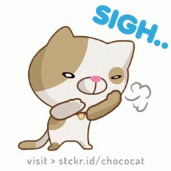 cat has speech balloon and says, sign visit > sticker / chococat