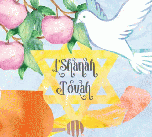 a jewish holiday greeting card with an eiduly bird