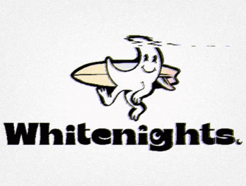 the white nights logo shows a smiling bird with a surfboard