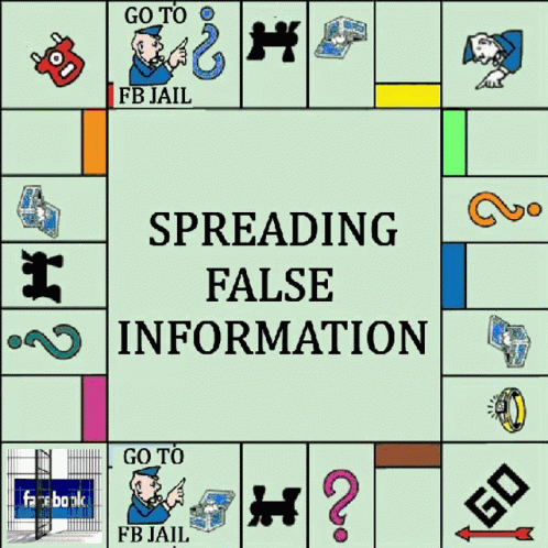 a game board that says spreading false information