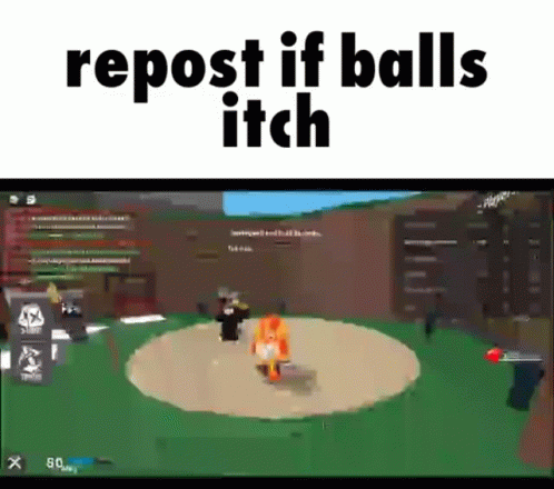 a small computer animated picture with the caption repost if balls ith