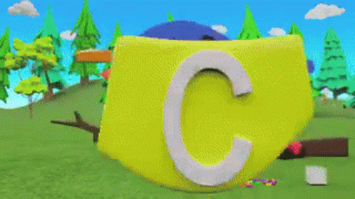 an odd looking po with the letters c and c on it
