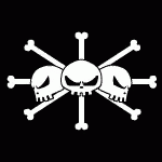 a skull and bones with swords on them