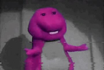 a picture of a purple animal sitting on tile