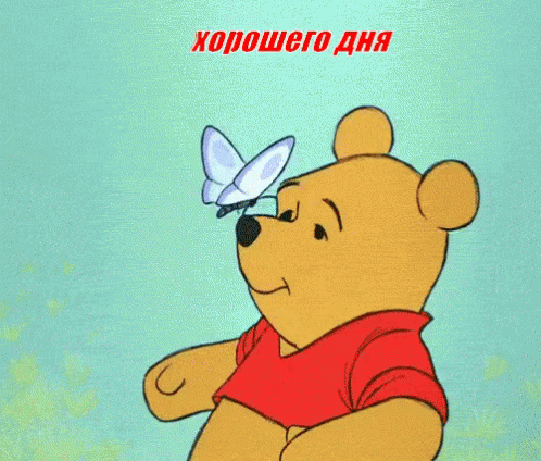 a blue bear is holding the hand of a yellow erfly