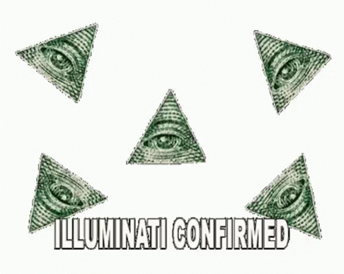 an all seeing triangle on top of a pile of cash
