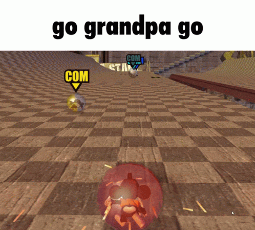 a game screen s with the caption go grandpapa go
