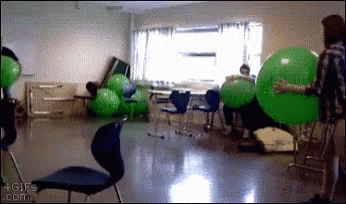 this is a room with balloons on the floor