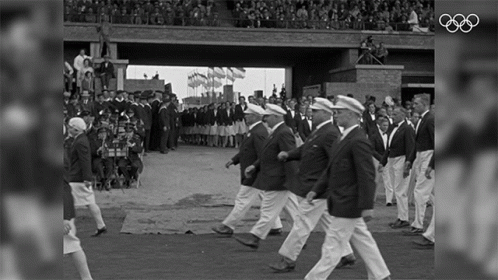 olympic team arriving from the stadium after a parade