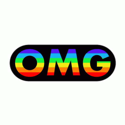 the omg sticker is shown on a white background